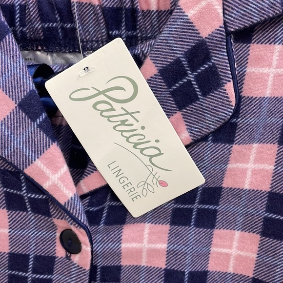 Pink and navy flannel pj set. - Picture 2 of 2
